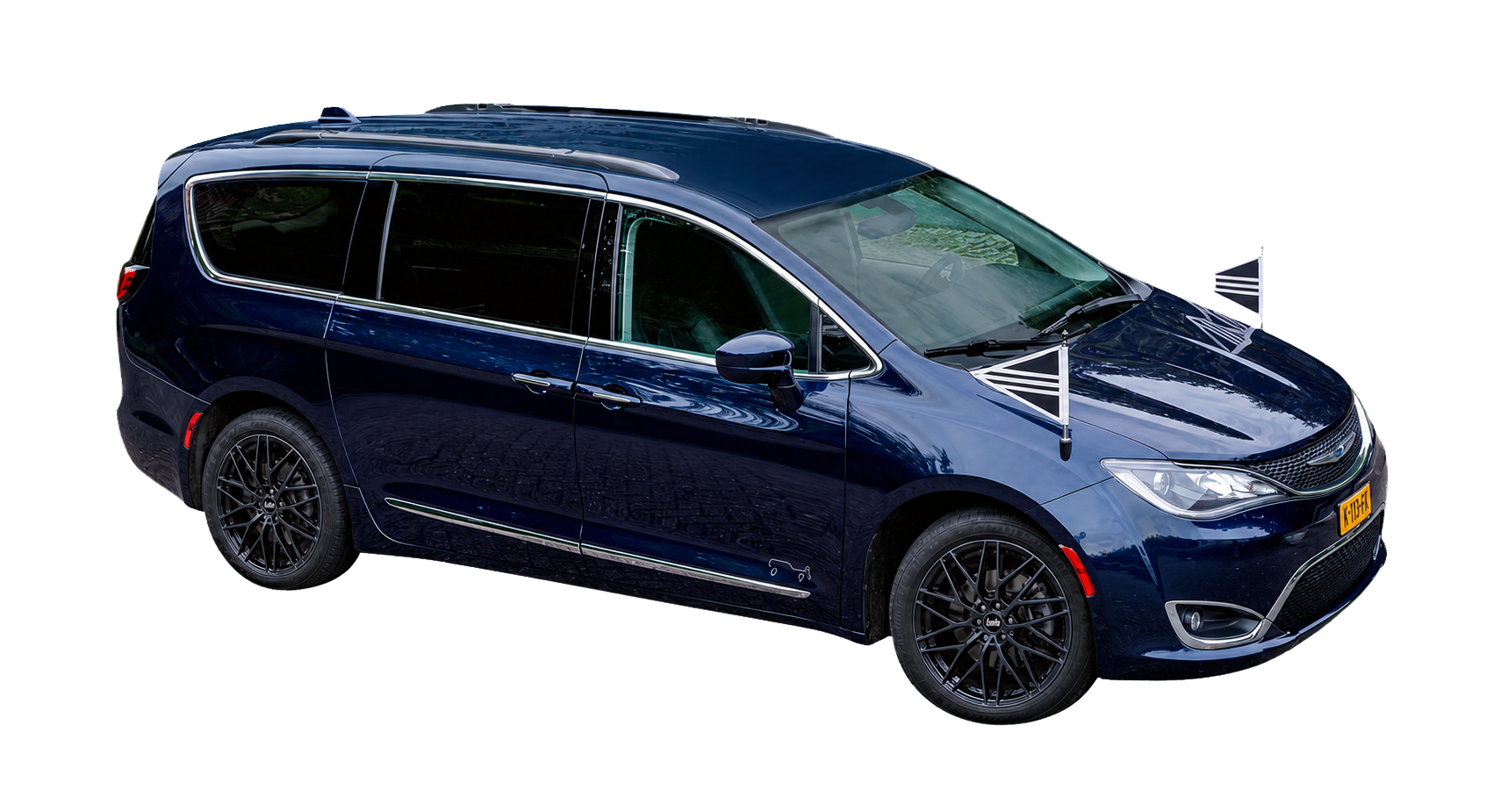 Donkerblauwe Chrysler Pacifica transportwagen