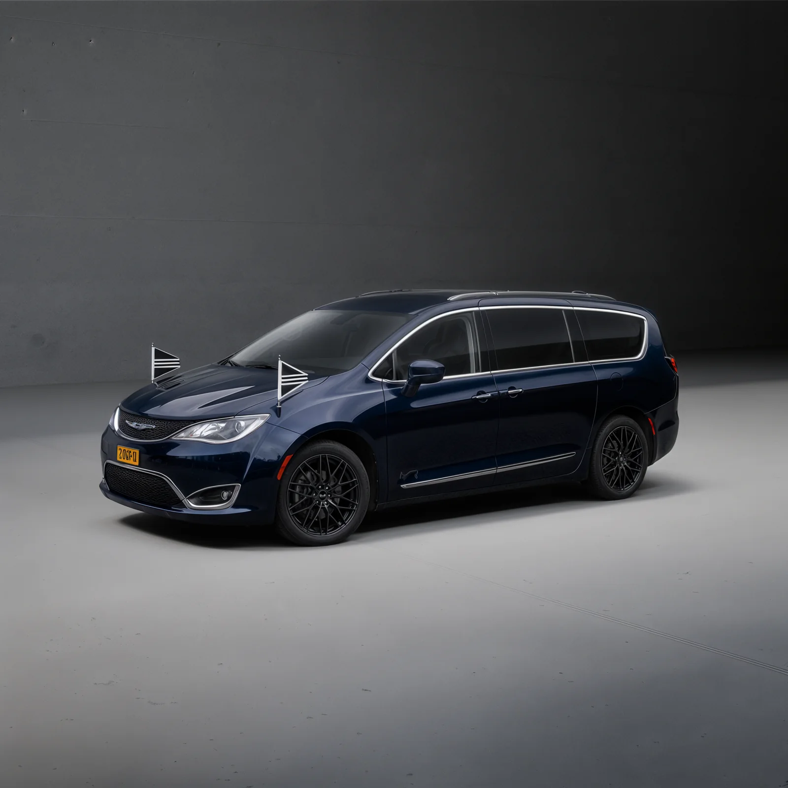 Donkerblauwe Chrysler Pacifica transportwagen
